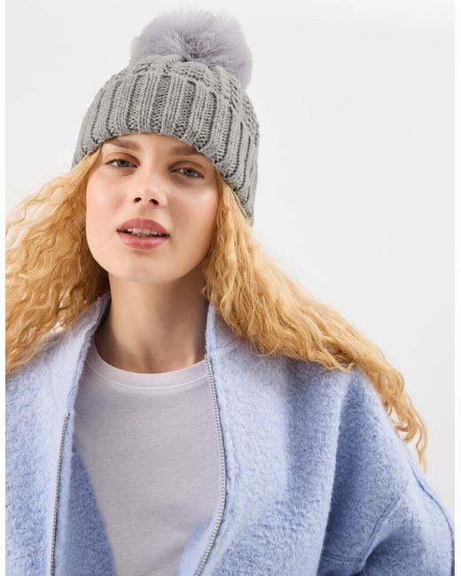 Accessorize Green Pom-Pom Beanie Hat