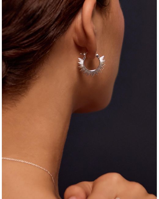 Accessorize White Sterling-Plated Sun Hoop Earrings