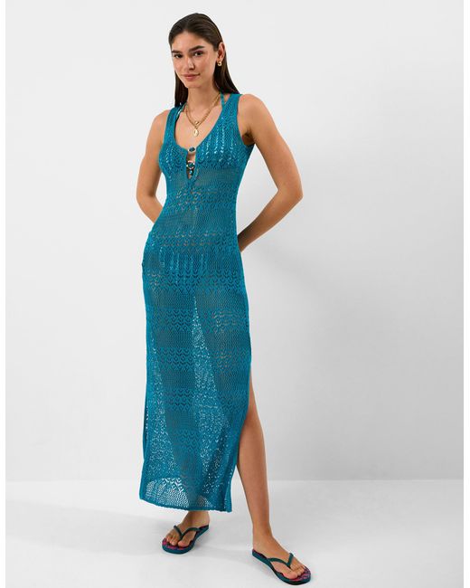 Accessorize Blue Knitted Sleeveless Maxi Dress