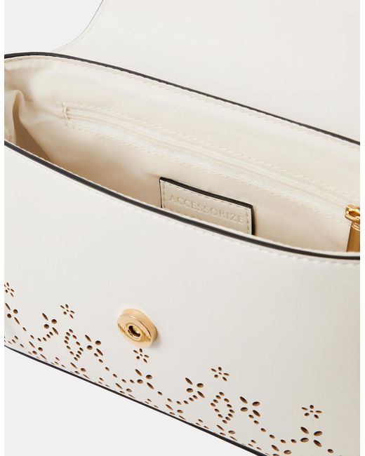 Accessorize White Laser Cut Crossbody Bag