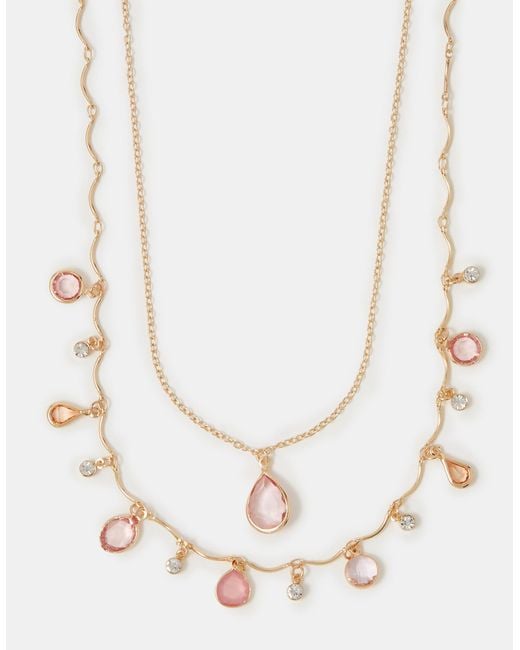 Accessorize Natural 2-Pack Gemstone Pendant Necklaces