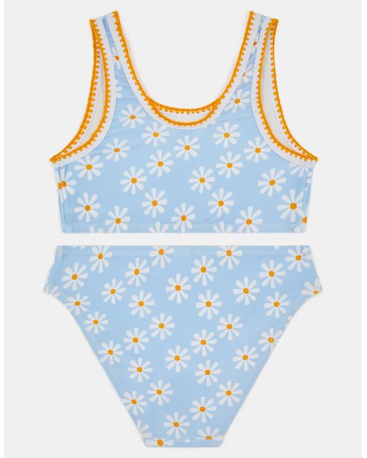Accessorize Blue Daisy Print Bralette Bikini Set