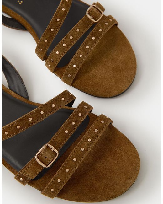 Accessorize Green Stud Suede Strappy Sandals