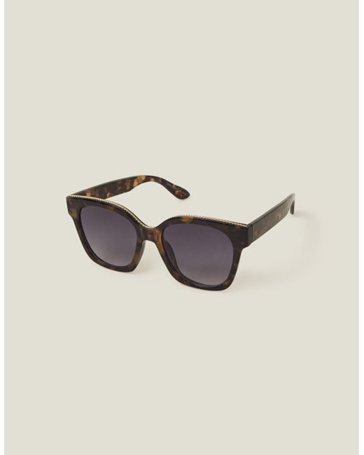 Accessorize Natural And Plait Tortoiseshell Cat Eye Sunglasses