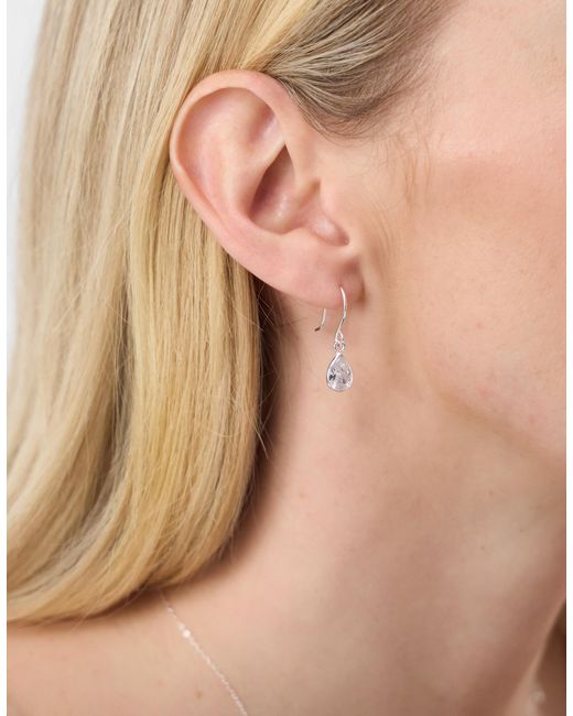 Accessorize Natural Sterling Stone Teardrop Earrings