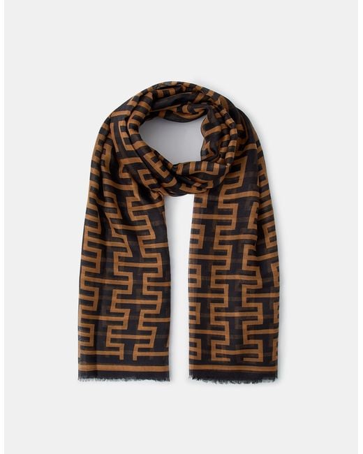 Accessorize Brown Lightweight Geometric Print Scarf