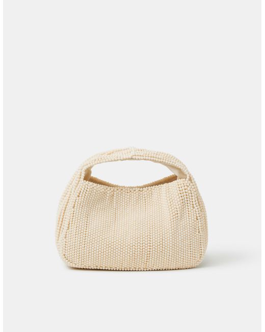 Accessorize Natural Beaded Handheld Bag
