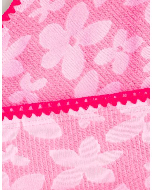 Accessorize Pink Floral Textured Bikini Set