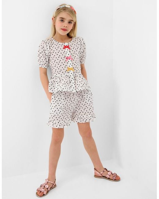 Accessorize White Polka Dot Shorts