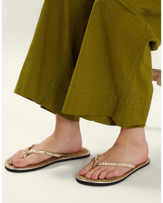 Accessorize Natural Sun Embroidered Seagrass Flip Flops