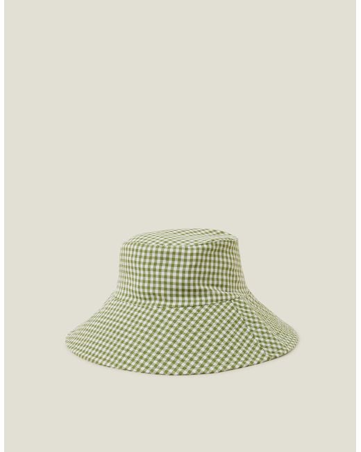 Accessorize Green Gingham Bucket Hat