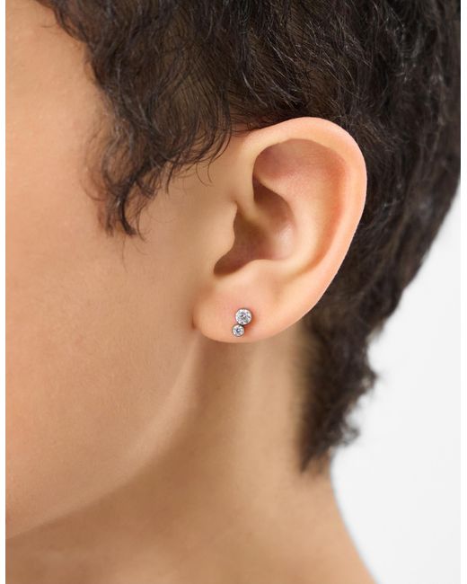 Accessorize White Titanium Stone Drop Flatback Stud