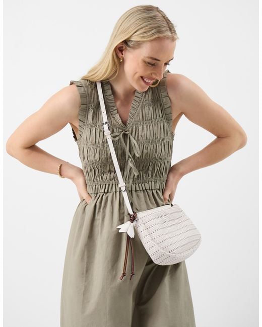 Accessorize White Woven Crossbody Bag