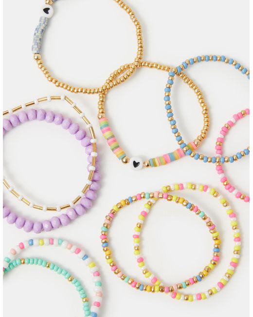 Accessorize Metallic Heart Stretch Bracelets