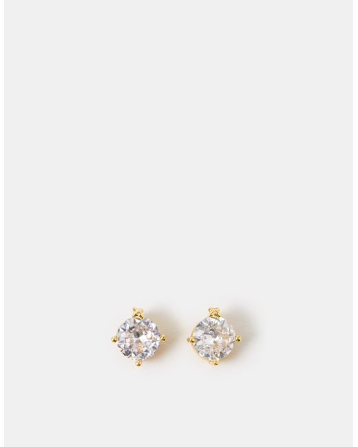 Accessorize White 14Ct-Plated Bling Stud Earrings