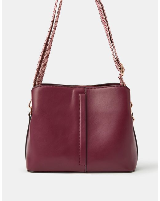 Accessorize Red Webbing Strap Crossbody Bag