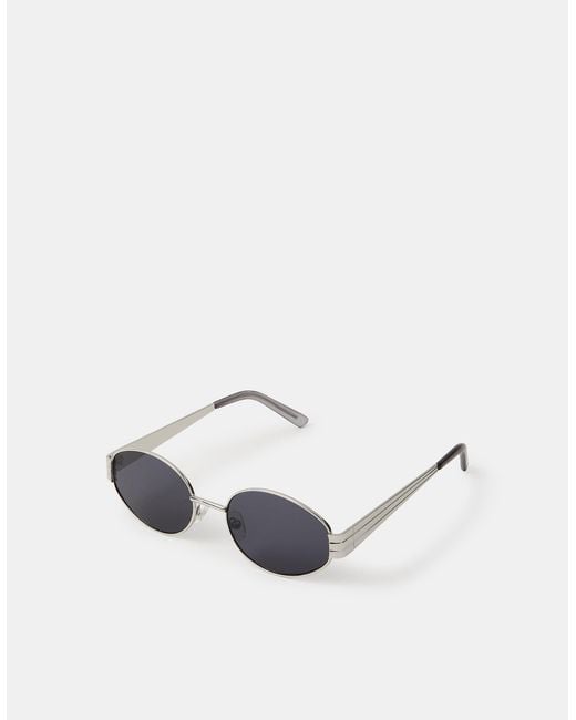 Accessorize White Metal Oval Sunglasses