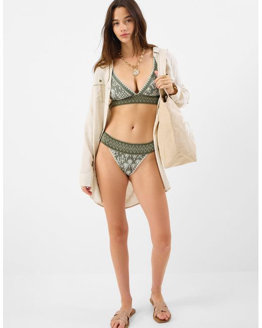 Accessorize White Floral Print Band Bikini Bottoms
