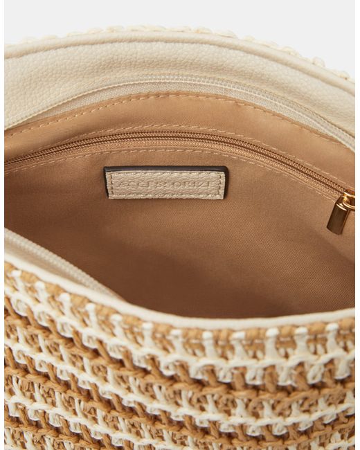 Accessorize Blue Stripe Raffia Crossbody Bag