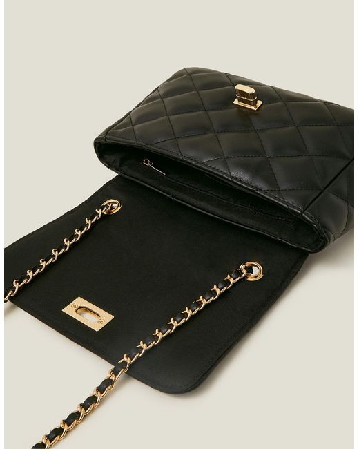 Accessorize Quilted Cross-body Bag Black