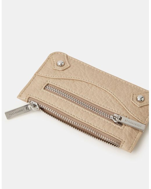 Accessorize Natural Zip Front Card Holder