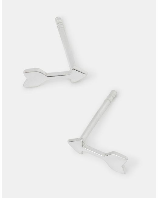 Accessorize White Sterling Arrow Stud Earrings