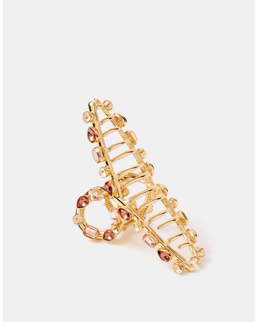 Accessorize Metallic Gem Twist Claw Clips