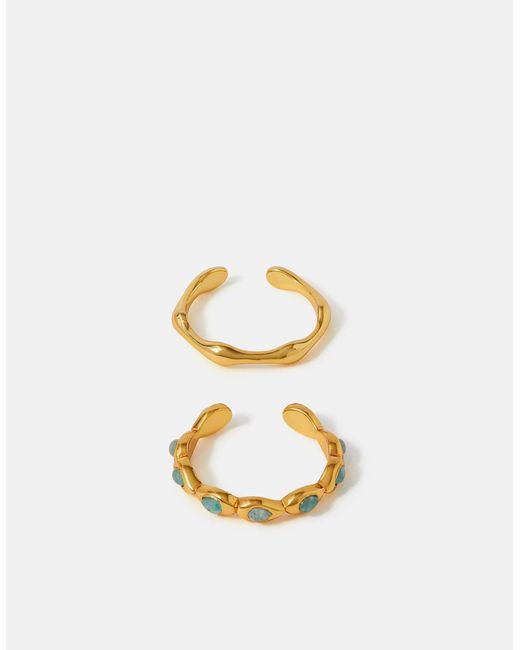 Accessorize Black 2-Pack Quartz Bubble Adjustable Rings