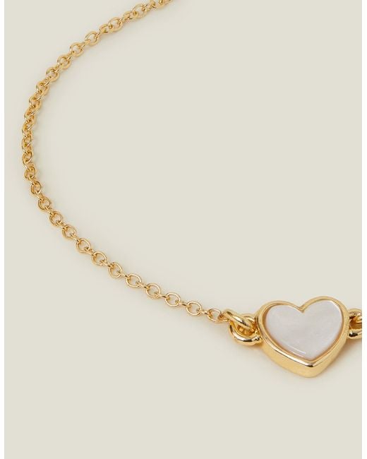 Accessorize Natural Moonstone Heart Bracelet