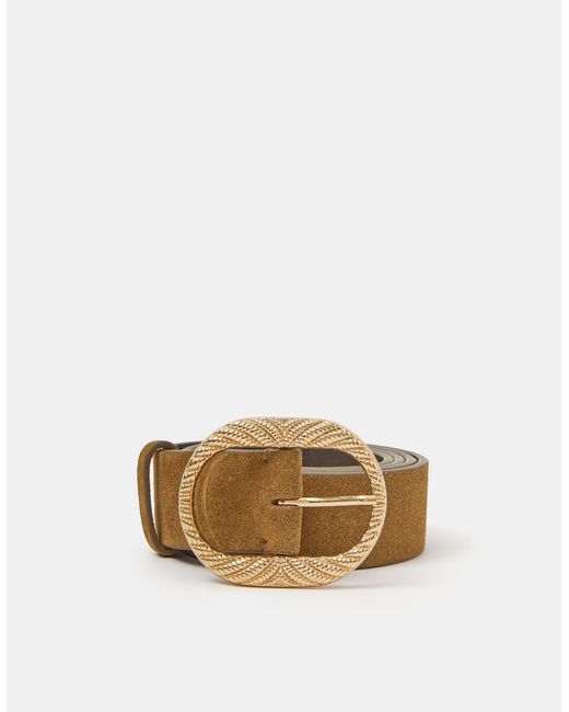 Accessorize Natural Textured Buckle Leather Belt