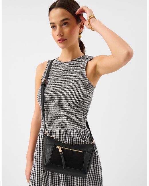 Accessorize Black Double Zip Crossbody Bag