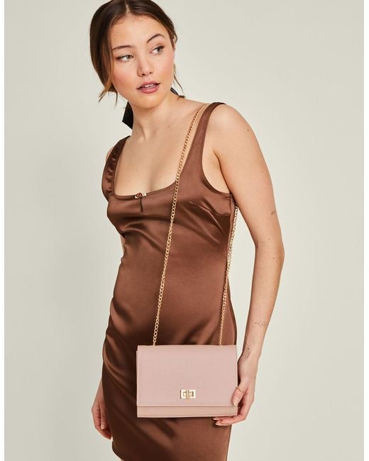 Accessorize Natural Women's Chain Twist-lock Shoulder Bag Nude