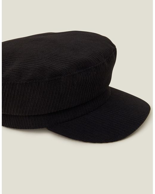 Accessorize Women's Black Cord Baker Boy Hat