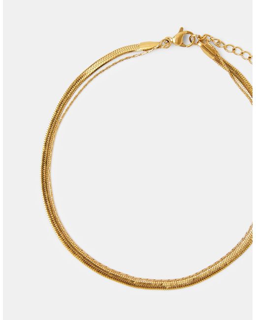 Accessorize White Stainless Steel Omega Chain Anklet