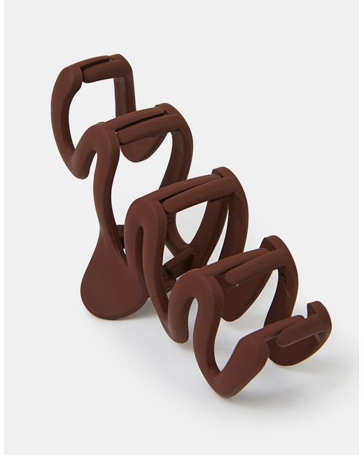 Accessorize Brown Large Wiggle Claw Clip