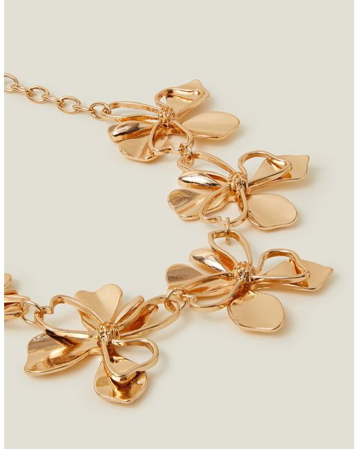 Accessorize Metallic Women's Gold Flower Statement Necklace