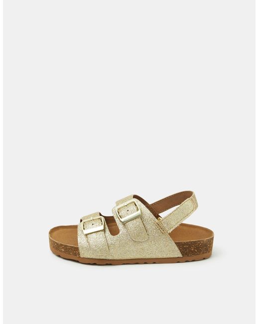 Accessorize Metallic Sparkle Double Strap Sandals
