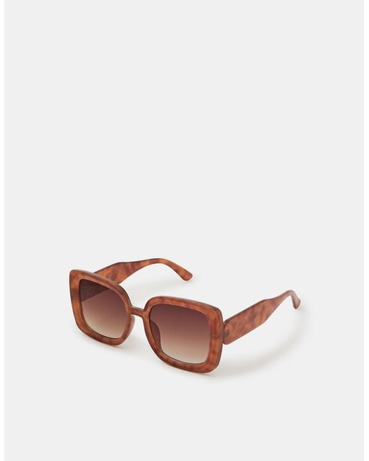 Accessorize Pink Retro Oversized Square Sunglasses