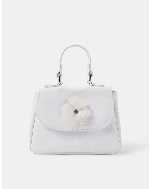 Accessorize White Appliqué Flower Handbag