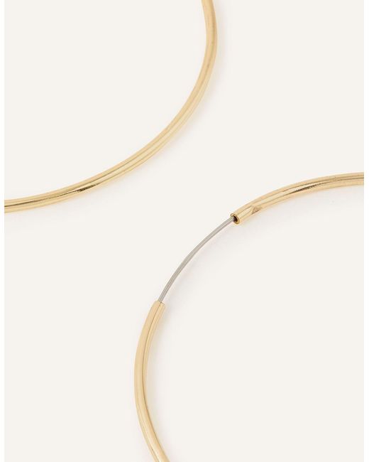 Accessorize Natural 14Ct-Plated Medium Hoop Earrings