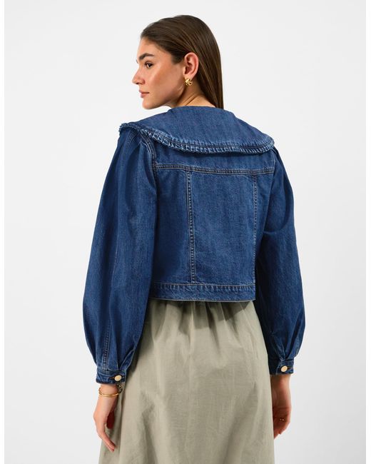 Accessorize Blue Frill Collar Denim Jacket