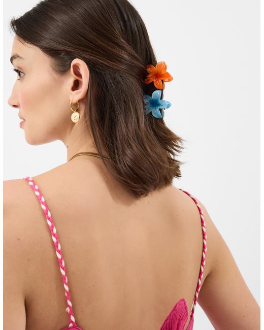 Accessorize White 4-Pack Mini Flower Claw Clips