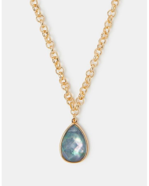 Accessorize White Jewel Teardrop Pendant Necklace