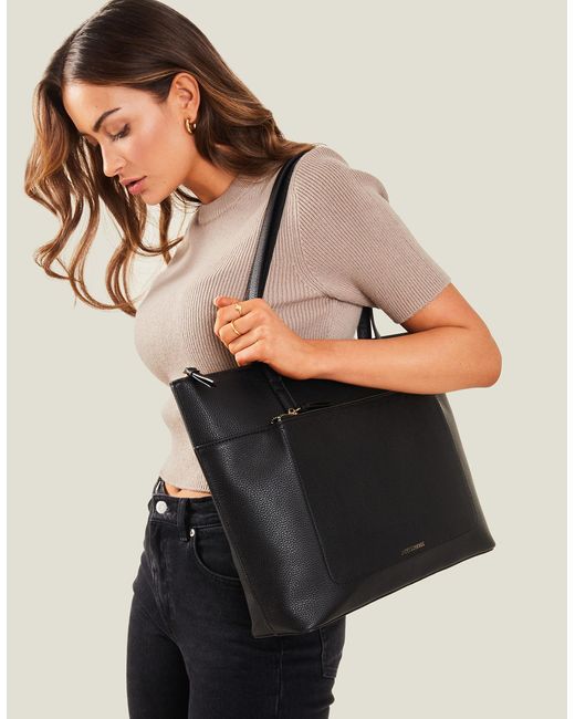 Accessorize Women's Black Classic Pocket Tote Bag
