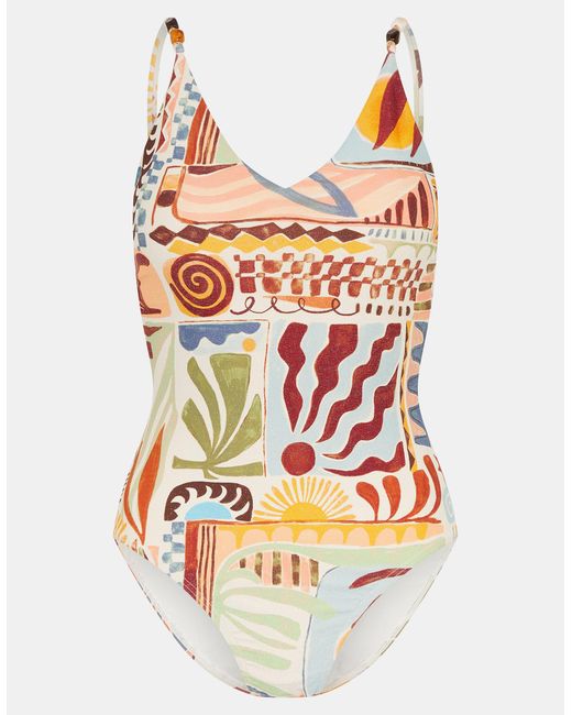 Accessorize Multicolor Abstract Print Swimsuit