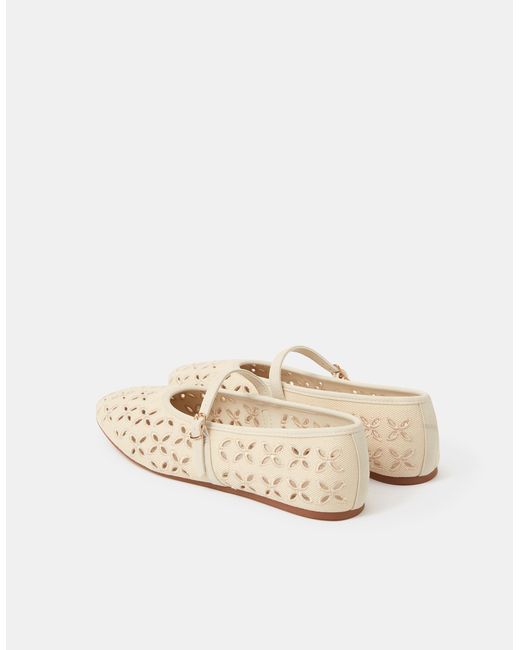Accessorize Natural Cut Out Mary Jane Ballet Flats