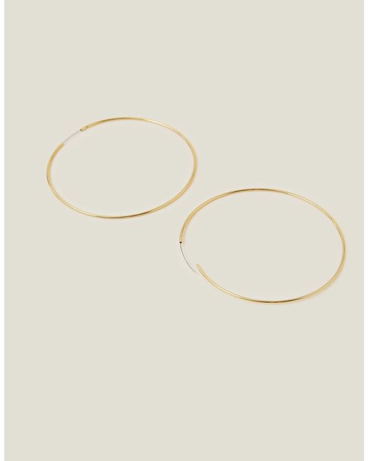 Accessorize Red 14Ct-Plated Large Thin Hoops