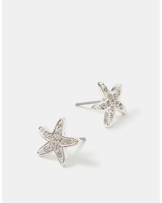 Accessorize White Starfish Stud Earrings