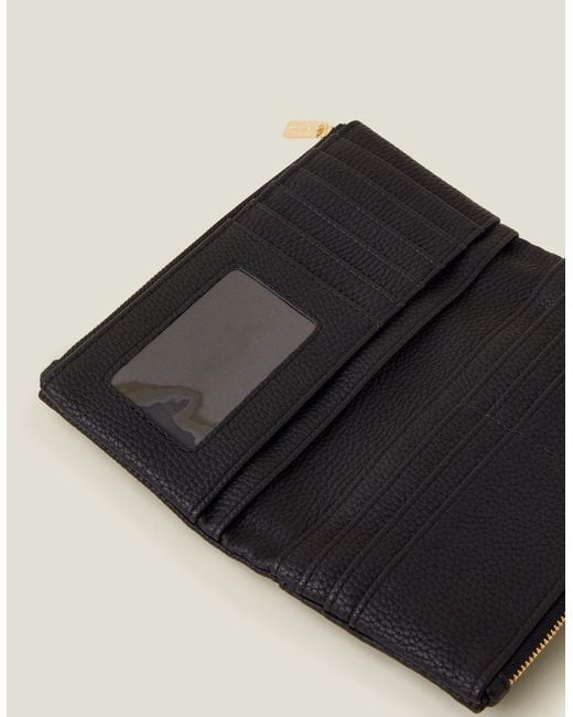 Accessorize Black Pu Push Lock Wallet