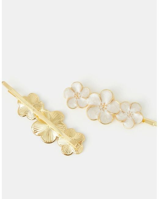 Accessorize White 2-Pack Pearl Flower Hair Slides